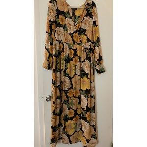 Forever 21 floral print wrap maxi dress